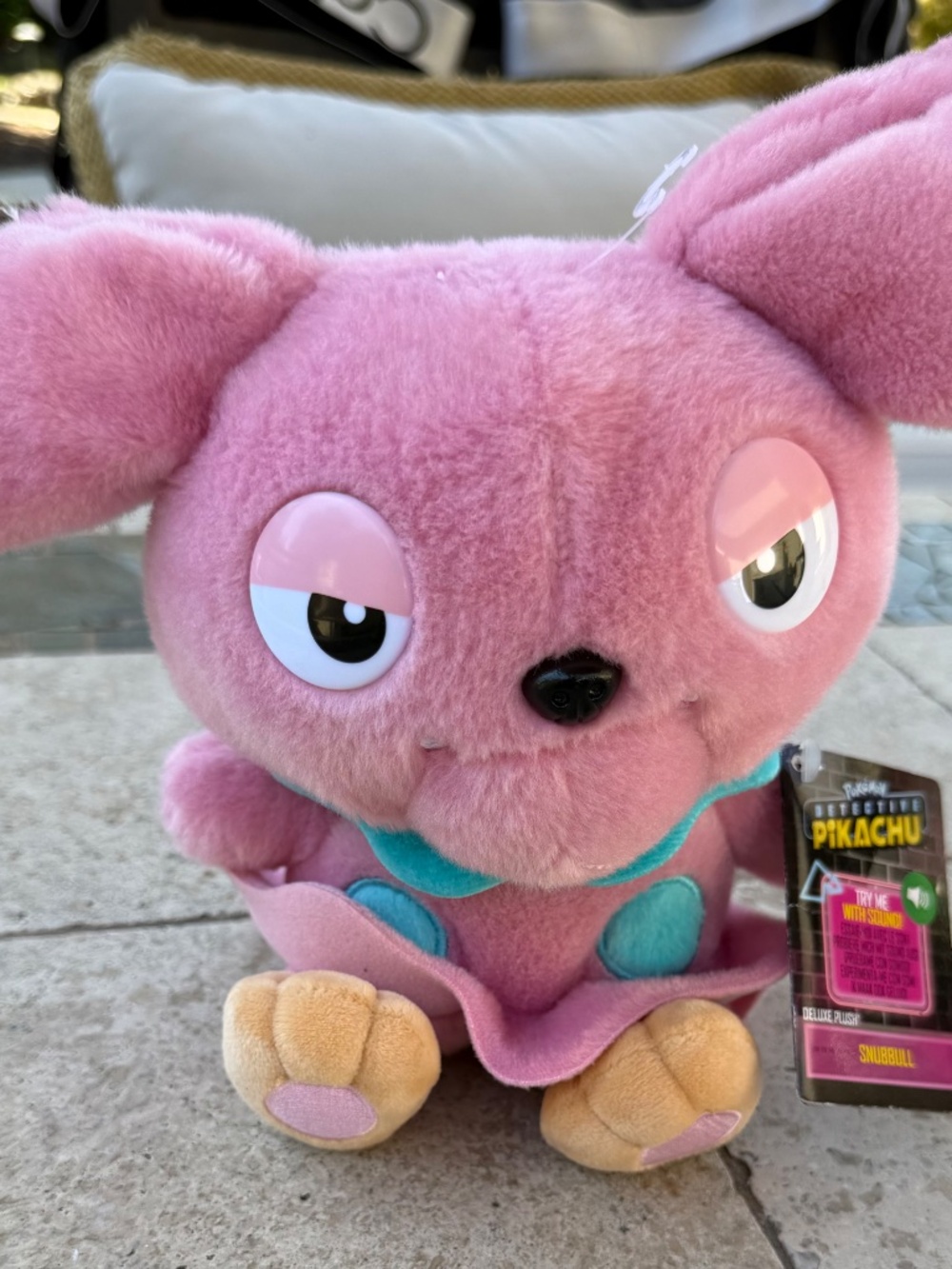 Pokemon -Detective Pikachu Stuffed Toy- SNUBBULL- New with Tags on.